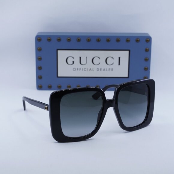 Gucci GG1314S 001 Square Sunglasses – Black/Grey - Picture 1 of 9